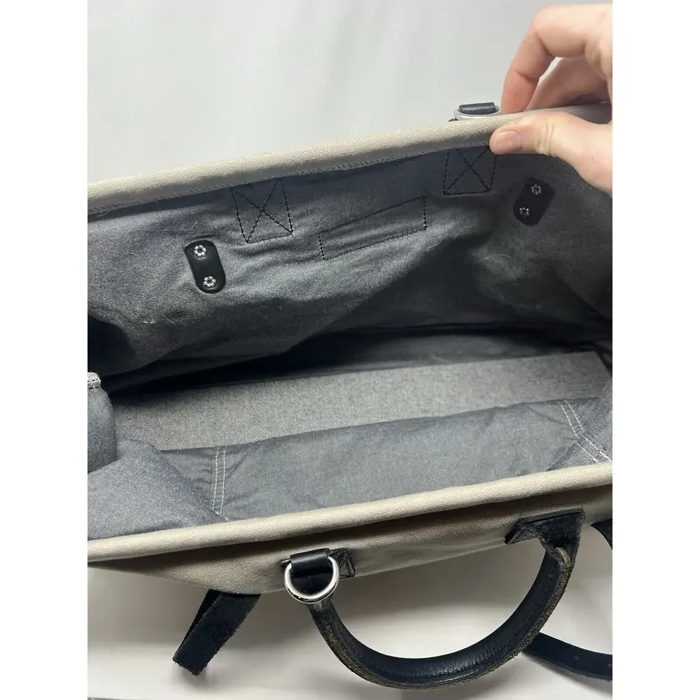 Schoolhouse Electric Tradesman Bag Weekender gray Canvas &‎ Leather USA Made